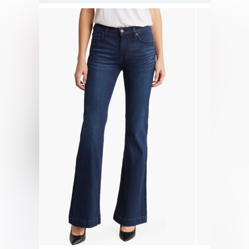 7 for all Mankind Dojo Flare Jeans in Blblksntgo BNWT